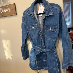 H&M Blue Jean Jacket with Belt